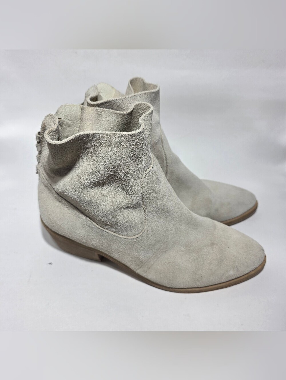 Joie Women's Light Gray Suede Ankle Booties Leather Sole EU 40 US 9.5- 10